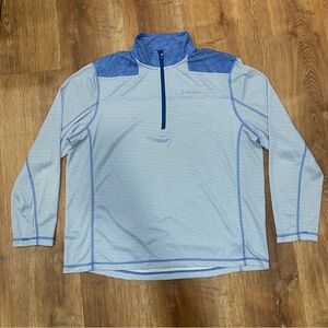 Vineyard Vines Blue and White 1/4 Zip Pullover Golf Performance Mens XL Striped